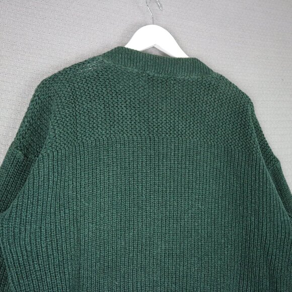 Eddie Bauer 1990s Vintage Thick Knit Henley Sweater Mens Medium - Picture 7 of 7
